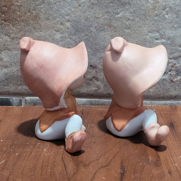 Vintage Homco Pixie Elf Figurines Bisque Set of 2 - Picture 6 of 10
